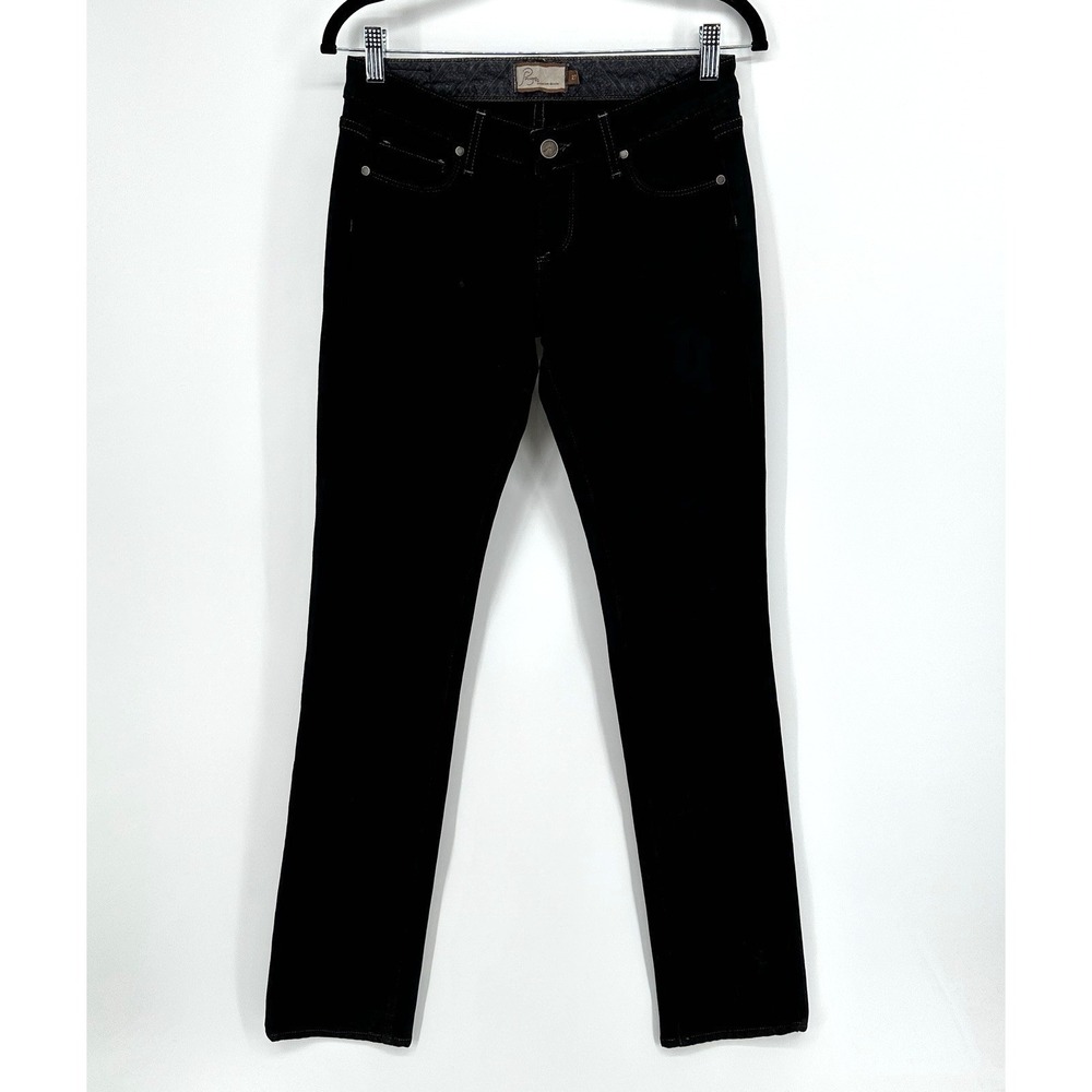 Paige Premium Blue Heights Low Rise Skinny Leg Women's Jeans Black 27X33 Stretch